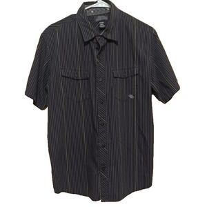 Hart and Huntington Boys Black Short Sleeved Striped Dress shirt Size 12.